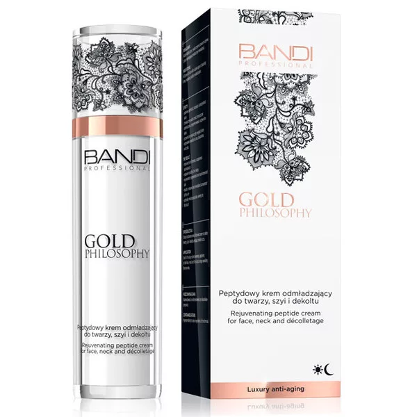 Bandi Gold Philosophy, peptydowy krem odmładzający do twarzy, szyi i dekoltu, 50ml
