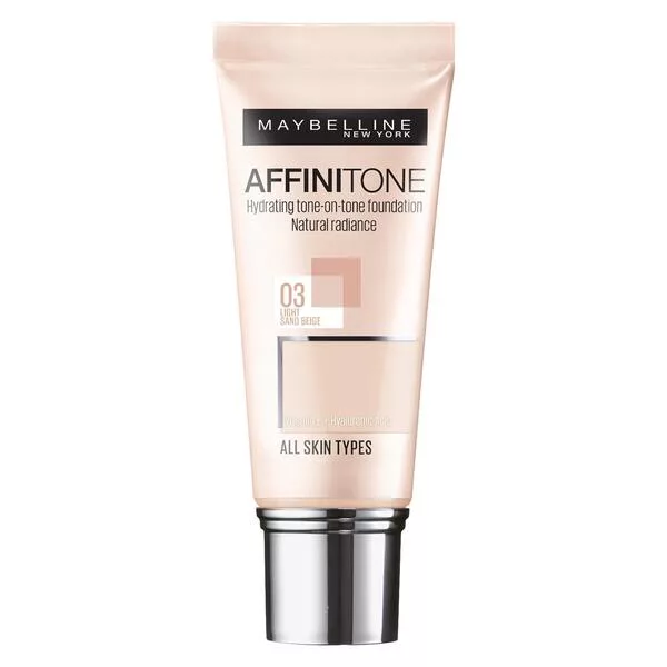 Maybelline New York Affinitone, podkład Light Sand Beige, 30ml