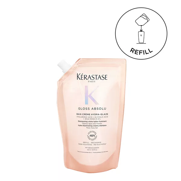 Kerastase Gloss Absolu, wzbogacona kąpiel, szampon do włosów grubych z tendencją do puszenia, 500ml refill