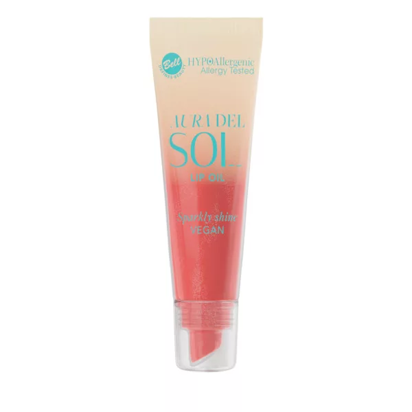 Bell HYPOAllergenic Aura Del Sol, hypoalergiczny olejek do ust z drobinkami, 02, 10g