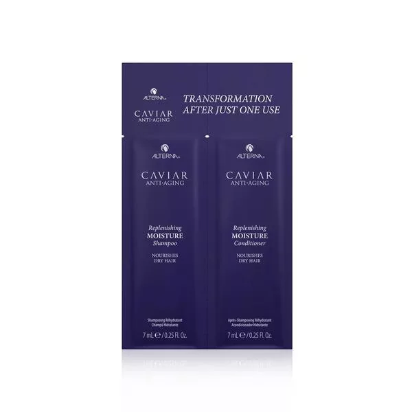 Alterna Caviar Anti-Aging, szampon i odżywka nawilżająca do włosów suchych, 2x7ml