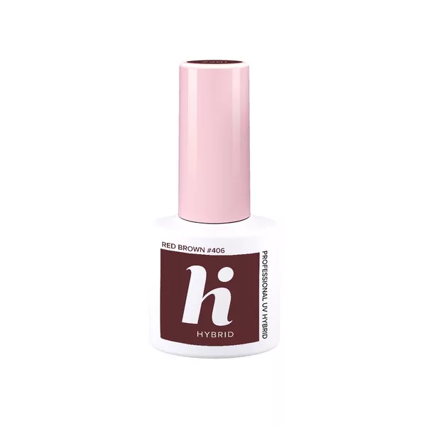 hi hybrid, lakier hybrydowy, 5ml, #406 Red Brown