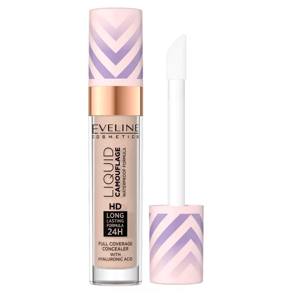 Eveline Liquid Camuflage, wodoodporny korektor kamuflujący z kwasem hialuronowym, 05 light sand, 7.5ml