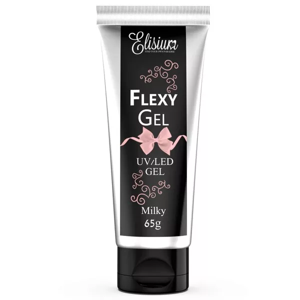 Elisium, żel do przedłużania paznokci Flexygel Milky, 65 g