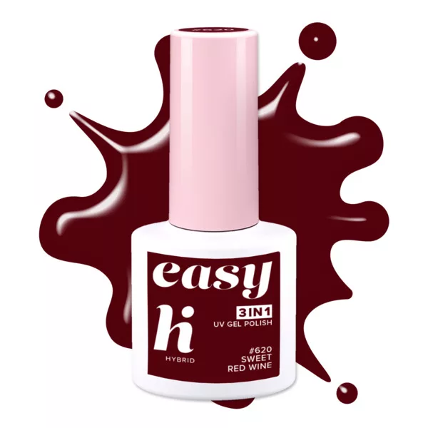 hi hybrid EASY 3in1, lakier hybrydowy, #620 Sweet Red Wine, 5ml