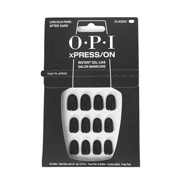 OPI xPRESS/ON, zestaw sztucznych paznokci, czarno-fioletowe