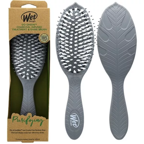 Wet Brush Go Green Treatment and shine, szczotka do włosów z włosiem dzika, charcoal