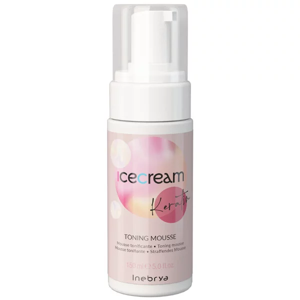 Inebrya Ice Cream Keratin Toning Mousse, tonizująca pianka do włosów, 150ml