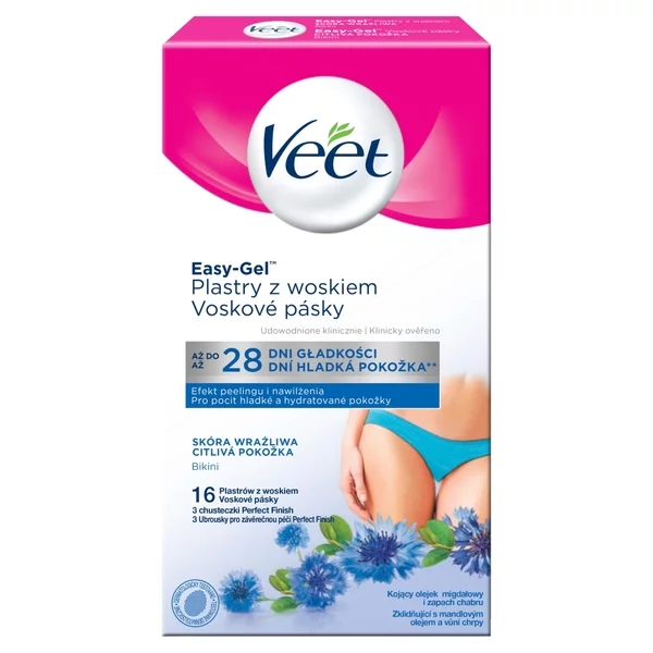 Veet Veet plastry wosk do depilacji bikini miejsca intymne skóra wrażliwa 16szt