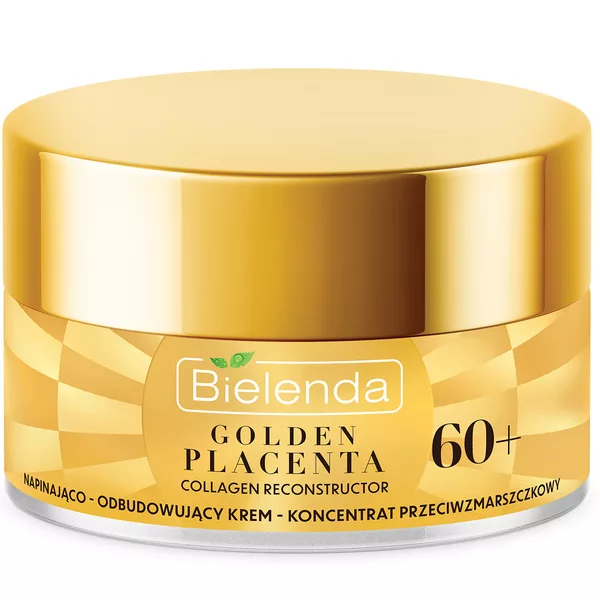 Bielenda Golden Placenta Collagen Reconstructor - Napinająco - Odbudowujący Krem - Koncentrat Przeciwzmarszczkowy 60+, Dzień/ Noc, 50ml