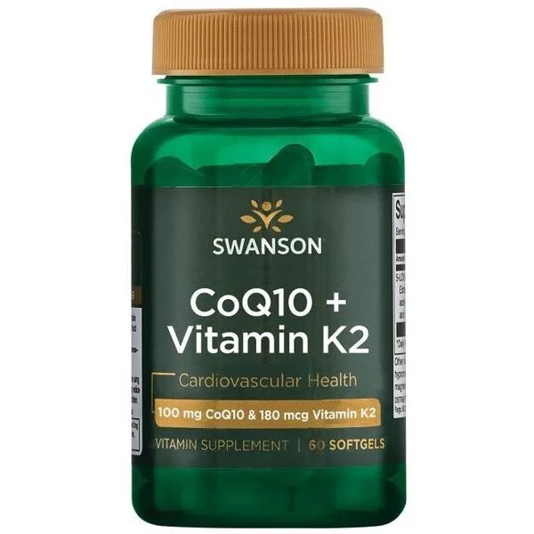 Swanson CoQ10 100mg + Witamina K2 180mcg 60sgels