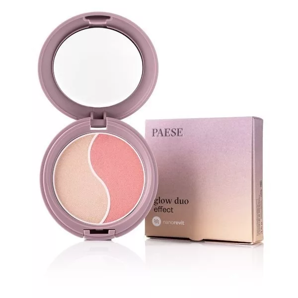 Paese, Nanorevit Glow Duo Effect puder rozświetlający i róż do policzków 100 4,5g