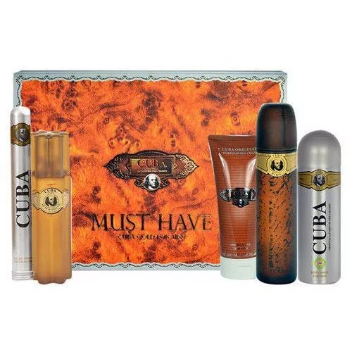 Cuba Original Cuba Gold Must Have zestaw woda toaletowa spray 100ml + woda toaletowa spray 35ml + dezodorant spray 200ml + żel pod prysznic 200ml + woda po goleniu 100ml (M)