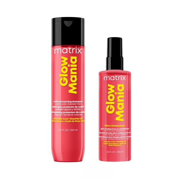 Matrix Glow Mania, zestaw nabłyszczający z efektem laminacji, szampon + odżywka bez spłukiwania
