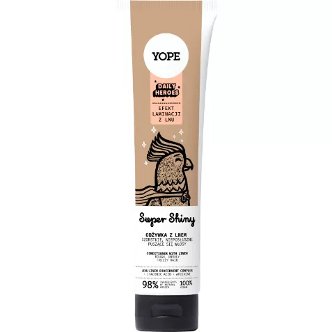 Yope Daily Heroes Super Shiny, odżywka do włosów z lnem do szorstkich i puszących się włosów, 170ml