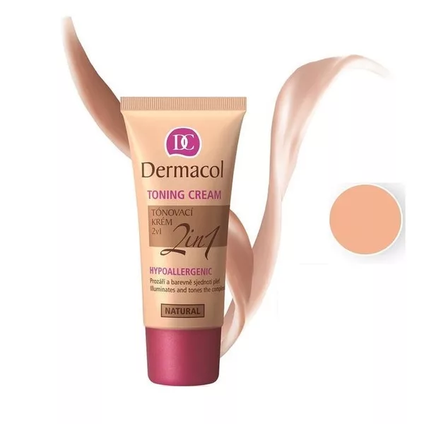 Dermacol Toning Cream 2in1 Hypoallergenic krem nawilżający i podkład do twarzy Natural 30ml