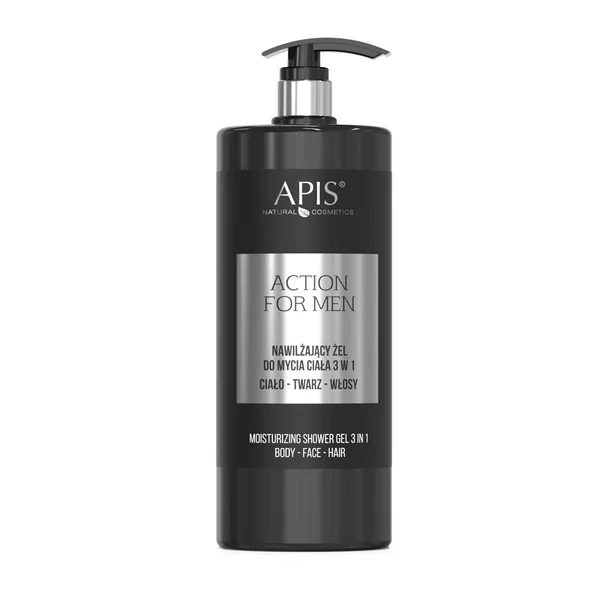 Apis Action For Men nawilżający żel do mycia ciała 3w1, 1000ml