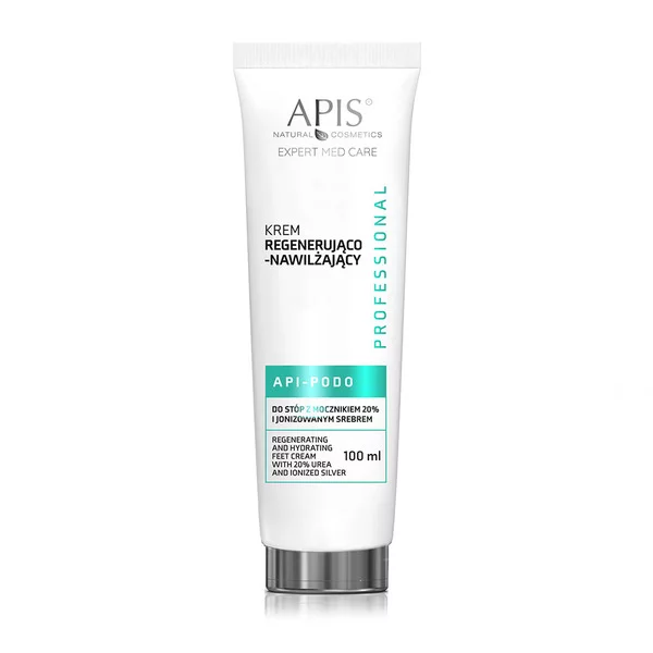 Apis API-PODO, Krem regenerująco-nawilżający do stóp z mocznikiem % i jonizowanym srebrem, 100ml