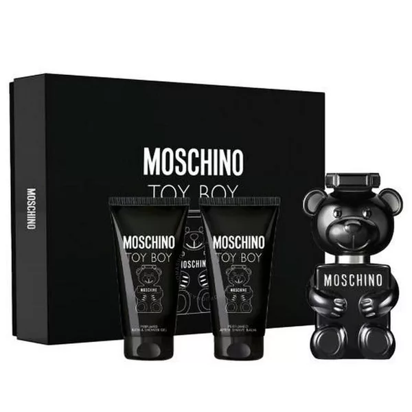 Moschino Toy Boy zestaw prezentowy dla mężczyzn: woda perfumowana 50ml + żel pod prysznic 50ml + balsam po goleniu 50ml