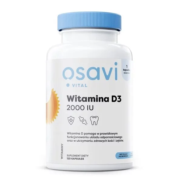 Osavi Witamina D3 2000IU suplement diety wspomagający układ odpornościowy 120 kapsułek