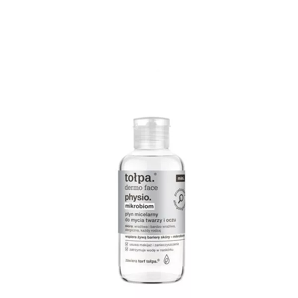Tołpa Dermo Face Physio, mikrobiom płyn micelarny do mycia twarzy i oczu mini, 100ml