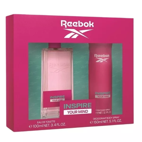Reebok Inspire Your Mind Women zestaw woda toaletowa spray 100ml + dezodorant spray 150ml (W)