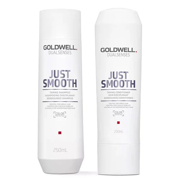 Goldwell Dualsenses Just Smooth, zestaw wygładzający do włosów puszących się, szampon + odżywka