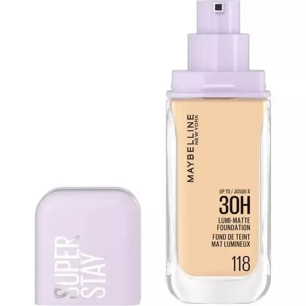 Maybelline New York Super Stay Tint 30H Lumi Matt, podkład do twarzy, 118 Inter, 30ml
