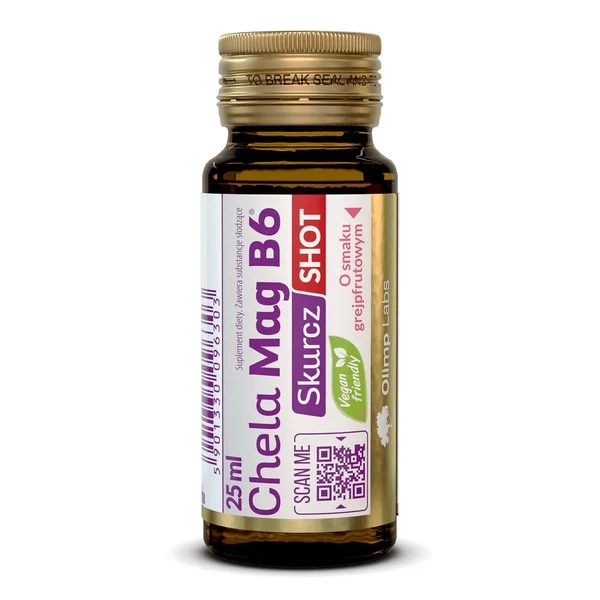 Olimp Labs Chela-Mag B6 Skurcz SHOT ampułka magnezowo-potasowa na skurcze mięśni, witaminy B, grapefruit 25ml