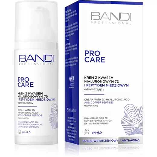 Bandi Pro Care, krem do twarzy z kwasem hialuronowym 7D i peptydem miedziowym, 50ml