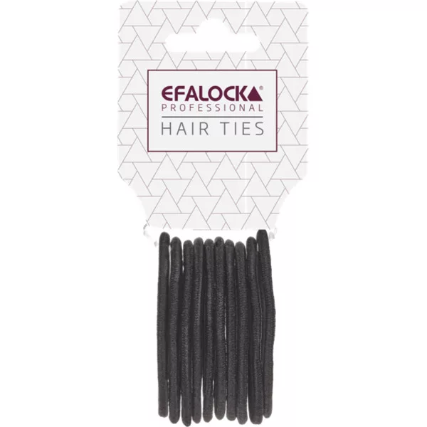 Efalock, gumki do włosów standard, czarne 10szt., ref. 14102396
