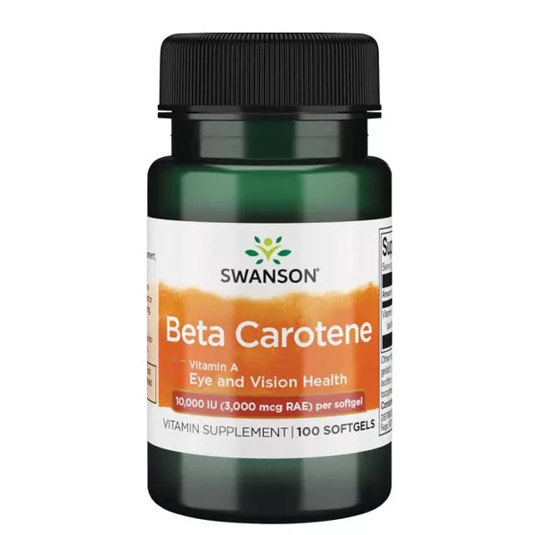 Swanson, beta carotene 10.000 IU, 100 kapsułek miękkich