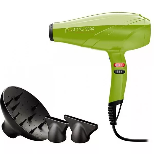 GA.MA Pluma 2 Ion 2400W, suszarka do włosów z dyfuzorem, zielona