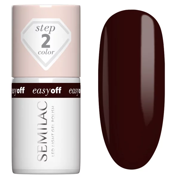 Semilac Easy Off Led Light, utwardzany lakier do paznokci do usunięcia zmywaczem, L20 Marrom Choco, 7ml