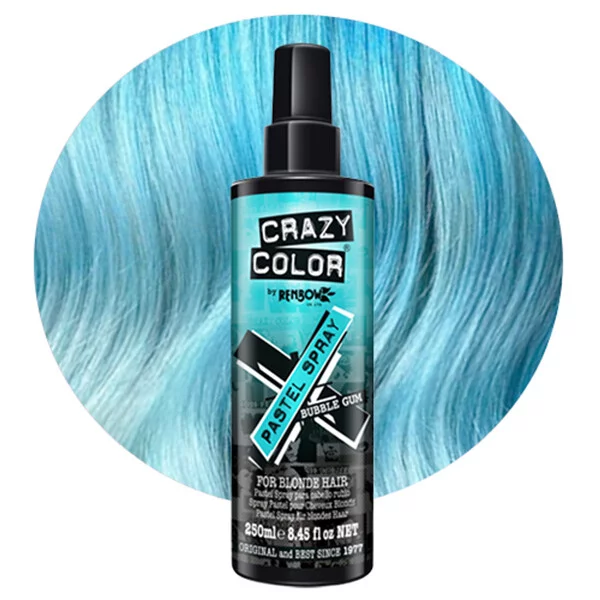 Crazy Color Pastel Spray, koloryzacja tymczasowa, spray koloryzujący Bubblegum, guma balonowa, 250ml