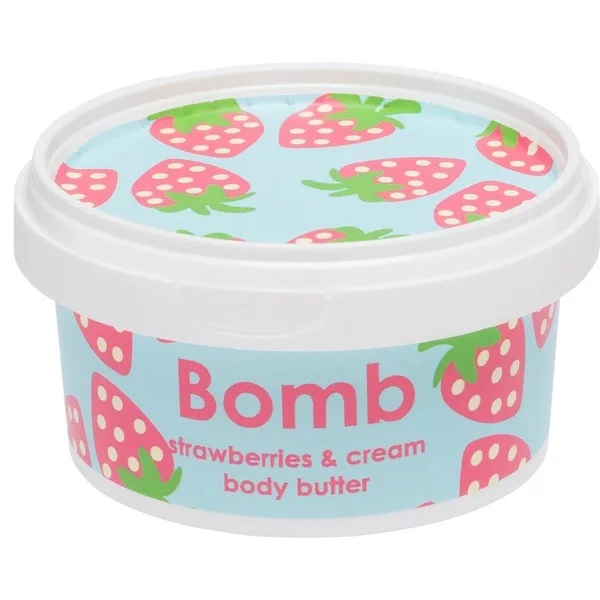 Bomb Cosmetics, masło do ciała z 30% shea, Truskawki Ze Śmietaną, 200ml