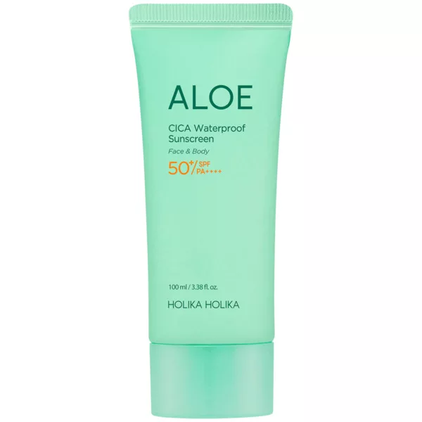 Holika Holika Aloe Cica Waterproof Sunscreen SPF 50+ PA++++, wodoodporny krem-żel do twarzy, 100ml