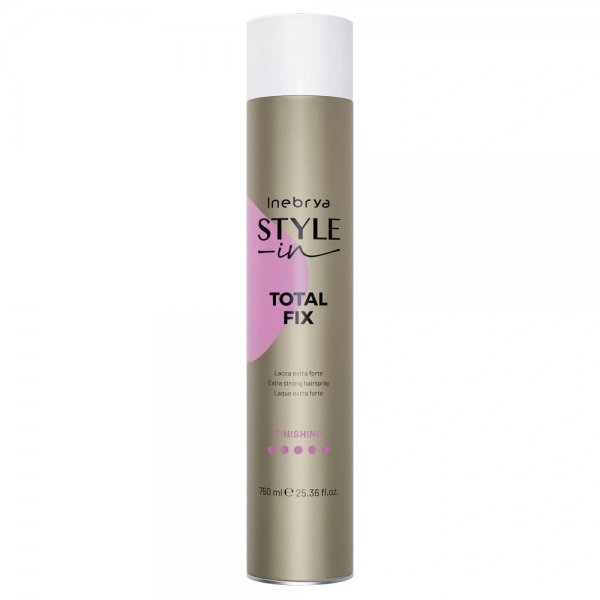 Inebrya Style-In Total Fix, lakier do włosów, ekstra mocny, 750ml