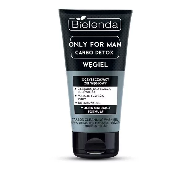 Bielenda Only For Men - Carbo Detox - Oczyszczający żel Do Mycia Twarzy, 150ml