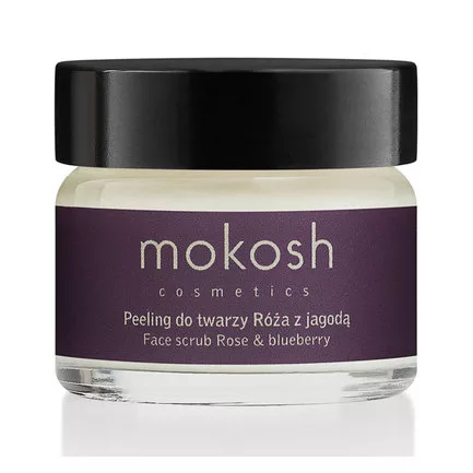 Mokosh, aktywny peeling do twarzy, róża z jagodą, 15ml