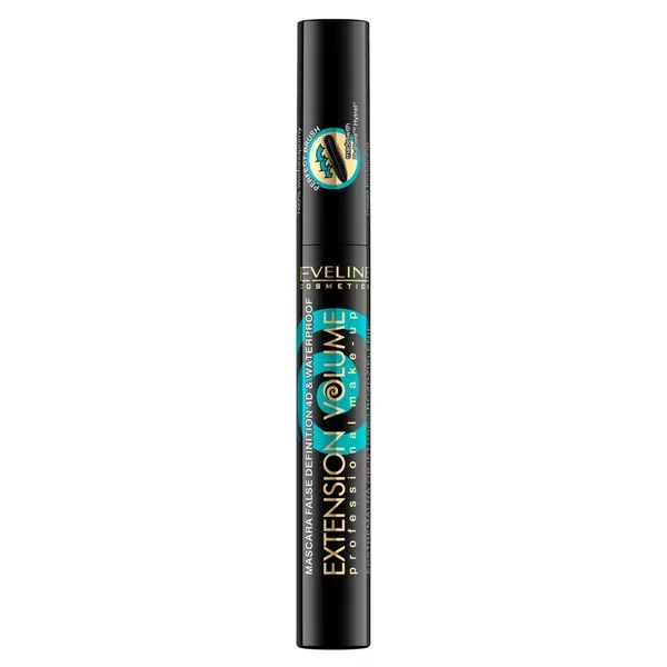 Eveline Volume Extension Waterproof, tusz do rzęs, wodoodporny, czarny, 10ml