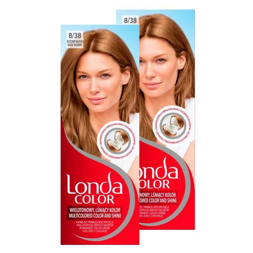 Londa Color, Farba do włosów beżowy blond 8/38, dwupak