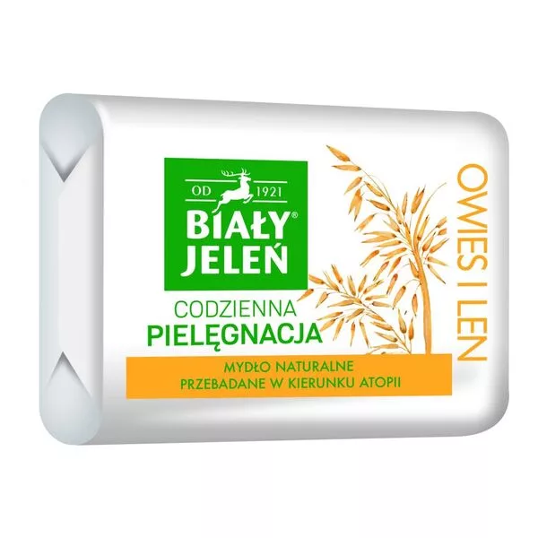 Biały Jeleń Hipoalergiczne mydło naturalne z owsem i lnem 100g