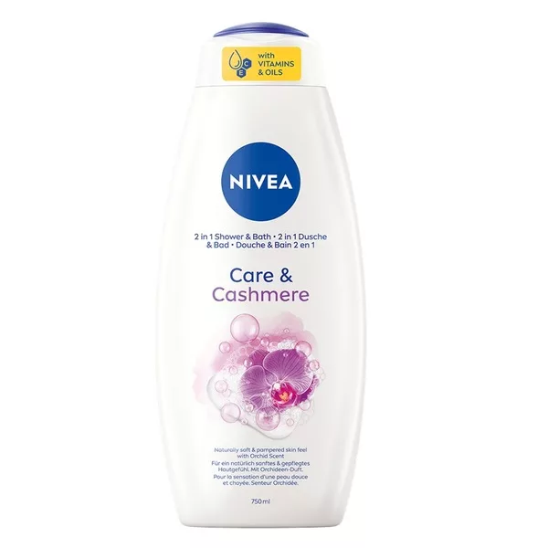 Nivea Care & Cashmere żel pod prysznic i płyn do kąpieli 2w1 750ml