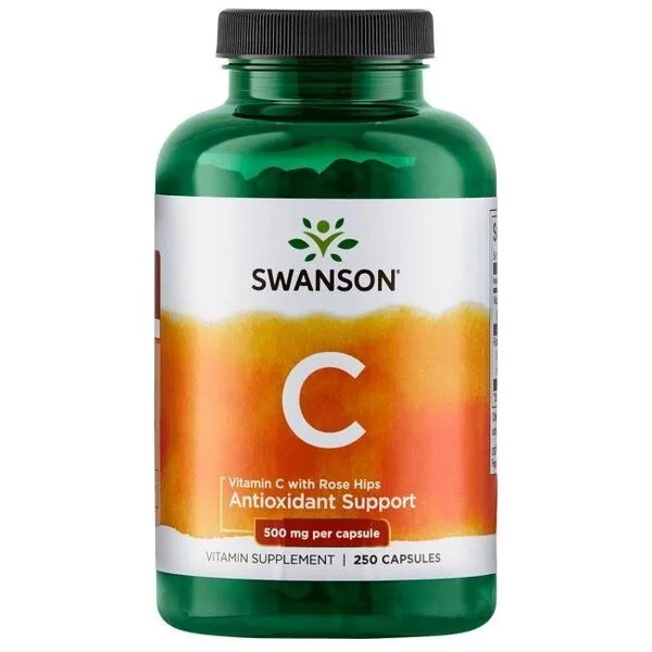 Swanson Witamina C500 + dzika róża 250 kaps