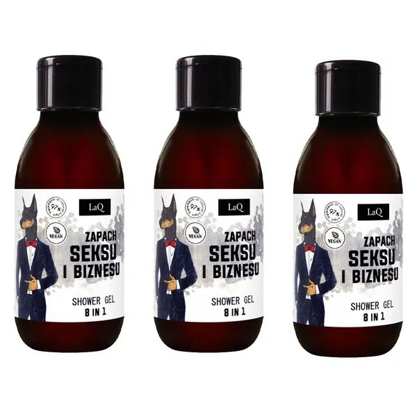 LaQ, Doberman, zestaw żeli pod prysznic 8w1, 100ml x3