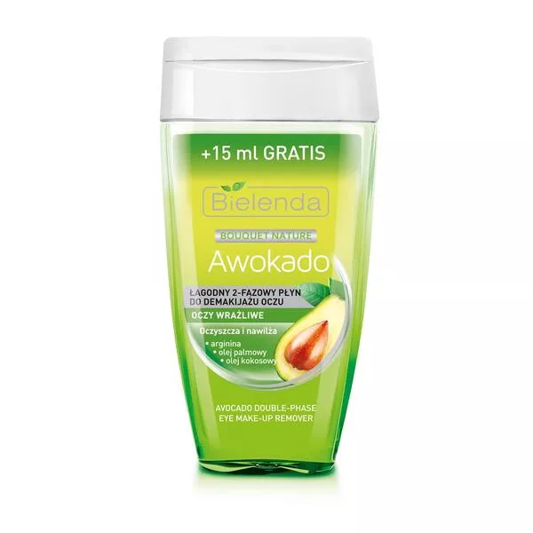 Bielenda Awokado łagodny 2-fazowy Płyn Do Demakijażu Oczu, 125ml