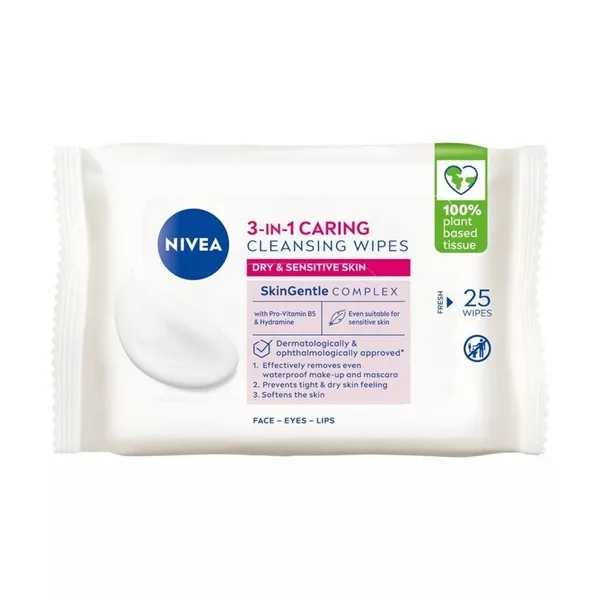 Nivea 3w1 łagodzące chusteczki do demakijażu 25szt.