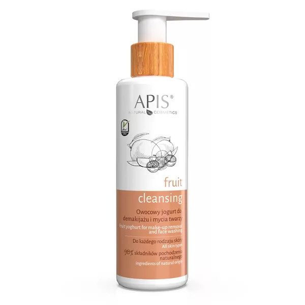 Apis Fruit Cleansing, jogurt do demakijażu i mycia twarzy, owocowy, 150ml