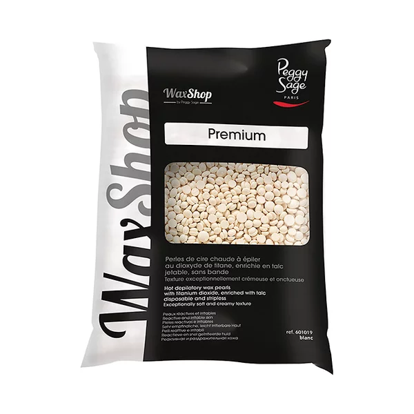 Peggy Sage, perełki wosku do depilacji na gorąco do skóry skłonnej do podrażnień, Premium, 800g